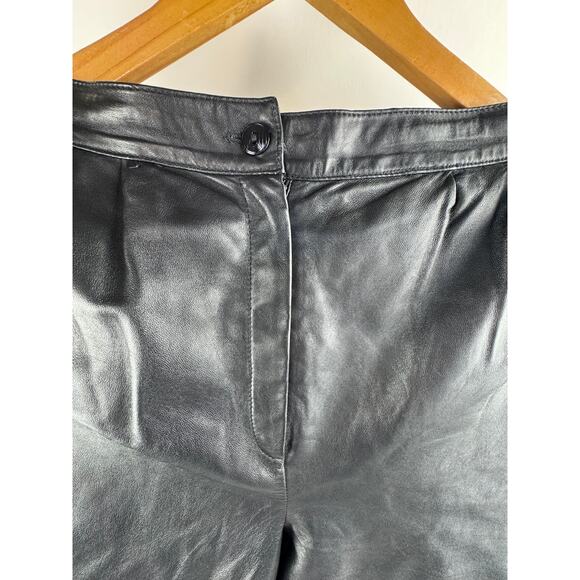 Y2K Black Leather Pants Size 10 Ruth Wagner Inseam 31.5 Inches - Picture 4 of 8